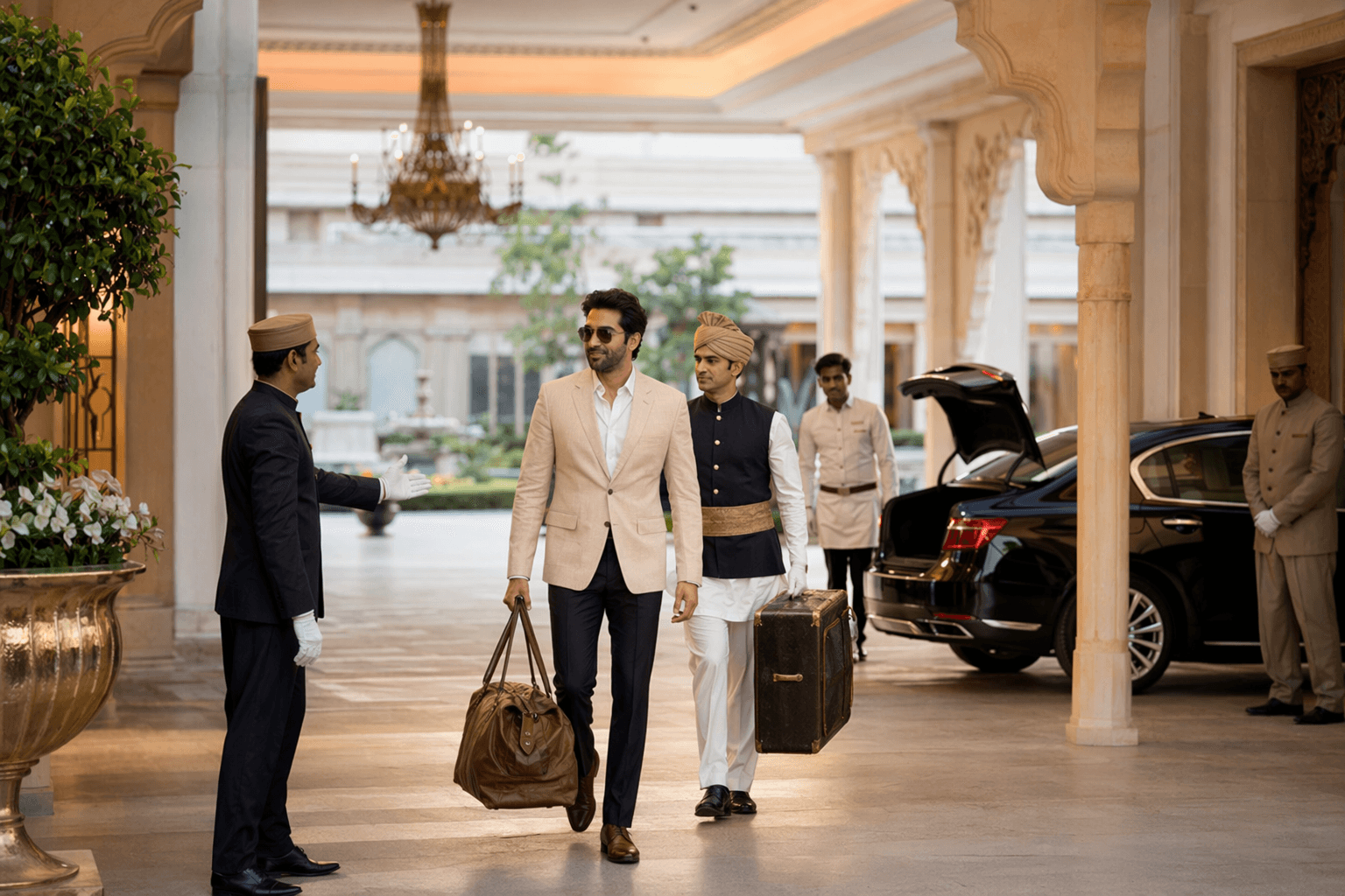 Destination arrival with transfer and hotel arrangements already handled